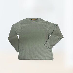 Bruno B Men’s Classic Green V-neck Sweater Microfiber Designed In Italy Size XL